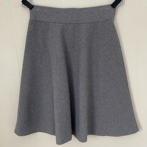 Ann Taylor A-Line Pull On Knit Skirt Grey Stretch Casual Career Size S